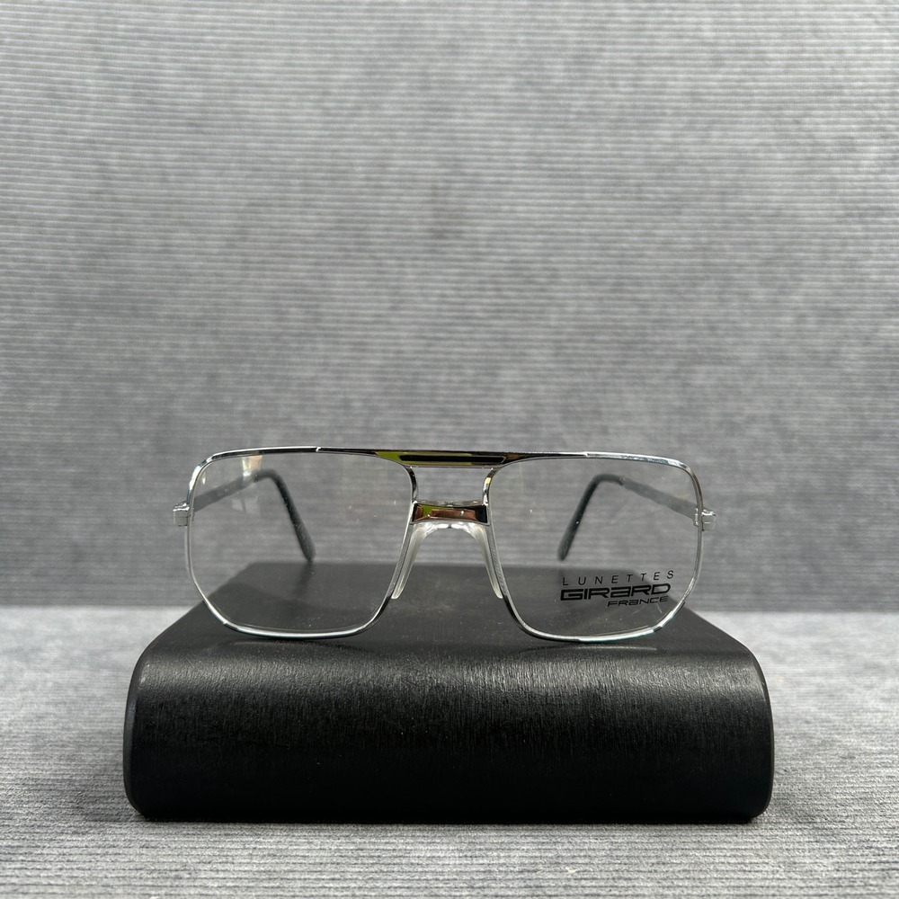 Girard 3101 Silver Navigator Aviator y2k Eyeglasses Frame France 52/20 140 Vtg
